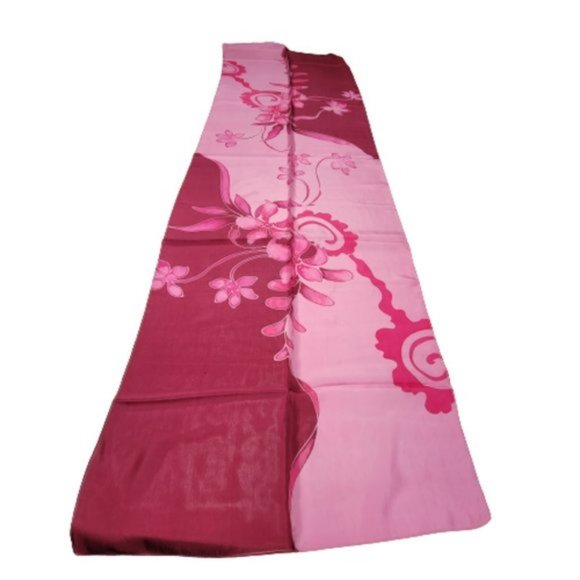 Purple Silk Handpainted Rectangular Scarf in a two tone with a floral motif  NEW - Picture 2 of 8